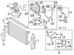 Upper cooling pipe VW Jetta 11-18 USA 1.4T