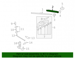 Rear wiper arm VW Tiguan 09-17