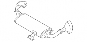 Rear muffler with barrel Nissan Murano z52 15 - rusty, broken studs