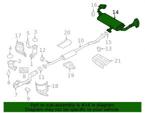 Rear muffler with barrel Nissan Murano z52 15 - rusty, broken studs
