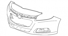 Front bumper bare Chevrolet Malibu 14-15 rest