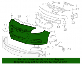 Front bumper bare Chevrolet Malibu 14-15 rest