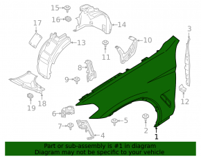 Front right wing BMW X3 G01 X4 G02 18-
