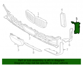 BMW X5 G05 24-26 Front Bumper Lower Grille Inner Left Air Duct