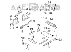 BMW X5 E70 07-13 black rear pillar trim left