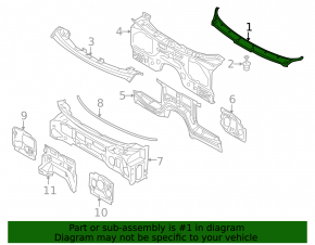 Windscreen wiper grille plastic BMW X5 F15 14-18 rear part