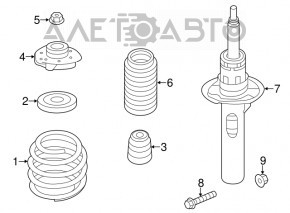 Shock absorber front left VW Jetta 11-18 USA d50mm