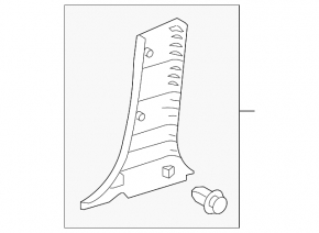 Lower left center pillar trim for Lexus ES350 07-09, gray
