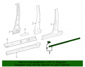 Door seal on the threshold left Toyota Rav4 13-18