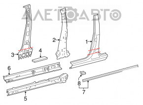 Door seal on the threshold left Toyota Rav4 13-18