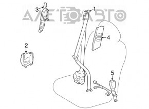 Driver's seat belt Lexus RX350 RX450h 10-15 gray