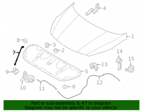 Support bonnet stop Kia Forte 4d 14-18