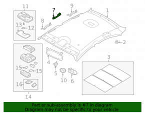 Ceiling handle front left Kia Optima 11-16 beige
