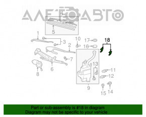 Front left windshield washer nozzle for Lexus RX300 RX330 RX350 RX400h 04-09