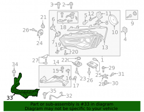 Front bumper mount under headlight outer left Audi A4 B8 13-16 rest