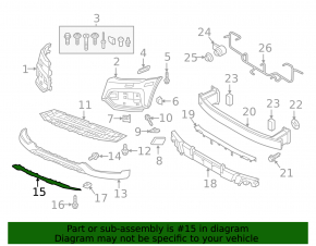 Front bumper lip trim for the Audi Q3 8U 16-18 S-Line