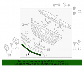 Mazda CX-3 grille element, 4th from top, 19-21
