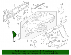 Dashboard cover side left Ford Fusion mk5 13-16 beige