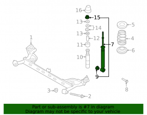 Shock absorber rear left Nissan Leaf 18- under 40 kWh