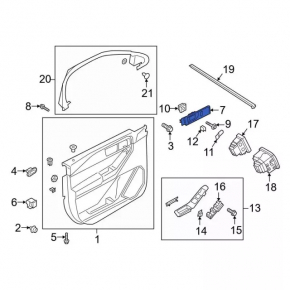 Door handle outer front right Ford Explorer 20- keyless