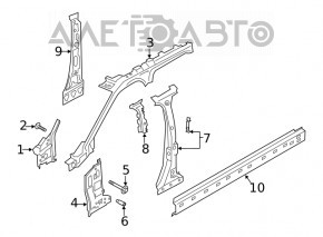 Body pillar central left Ford Explorer 20-