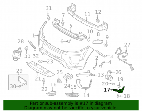 Left front bumper mudguard for Land Rover Range Rover Evoque 2016-2018