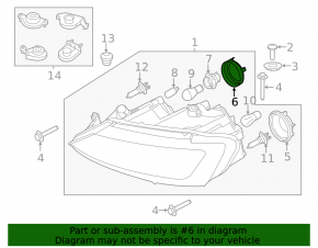 Headlight lamp cover Audi A6 C7 12-15 dorest halogen