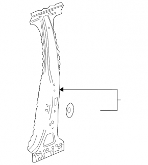 Body pillar central right Cadillac CTS 14 - sawed off