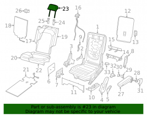 Headrest 2nd row left VW Atlas 18-20 leather black white stitching