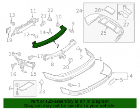 Rear bumper reinforcement Audi Q7 4L 10-15