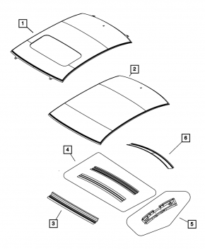 Roof metal Chrysler 200 11-14 without sunroof