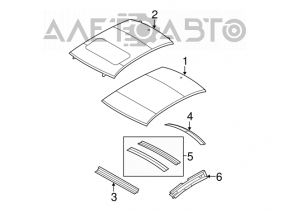Roof metal Chrysler 200 11-14 without sunroof