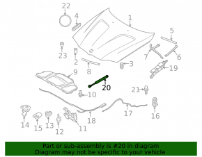 Left hood shock absorber for BMW X3 E83 03-10