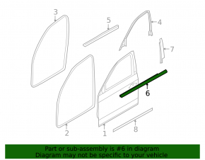 Door-glass molding, central front right BMW 3 E90 E92 07-12, chrome