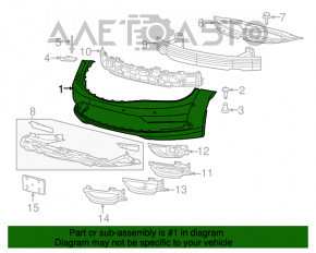 Bare front bumper Chrysler 200 15-17 for parking sensors
