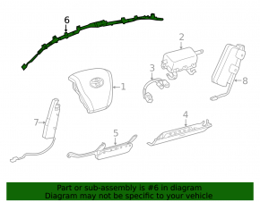 Left side curtain airbag for Toyota Avalon 13-15