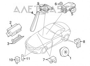 Airbag sensor front left BMW X5 X6 E70 E71 07-13