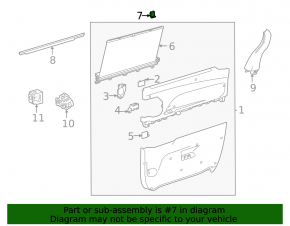 Hook curtain door rear left Toyota Sienna 21-24 black