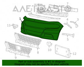 Bare front bumper for Dodge Charger 15-23 rest, STD type