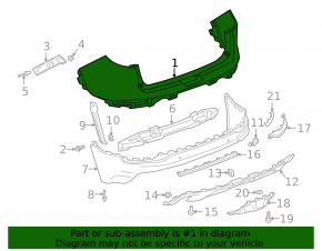Bare rear bumper GMC Terrain 18-