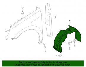 Front left fender liner Hyundai Ioniq 17-22