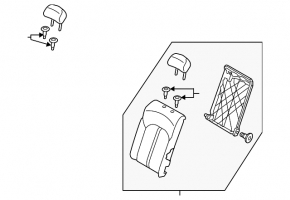 Left rear seat backrest, 2nd row, Kia Optima 2016-2018, beige fabric, without headrest, wrinkled, needs cleaning