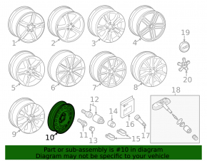 Spare tire for Audi A4 B8 08-16 R19 125/70