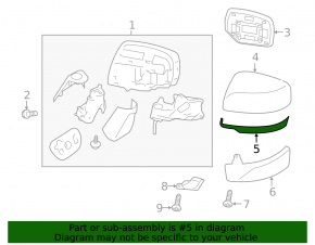 Subaru Crosstrek 16-17 lower left side mirror cover