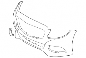 Bare front bumper Mercedes C-class W205 300/350e/350h/400 15-18 AMG, without parking sensors, Luxury