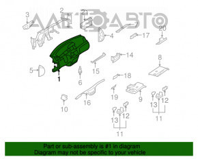 Torpedo front panel without AIRBAG Mercedes W221 black