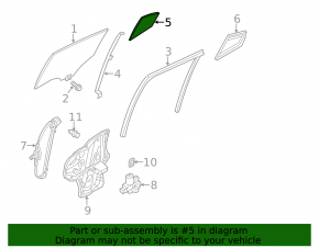 Door glass triangle rear left Mazda 3 14-18 BM