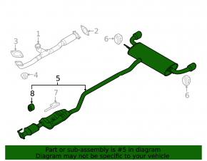 Muffler rear with barrel Ford Edge 15-21 3.5 AWD