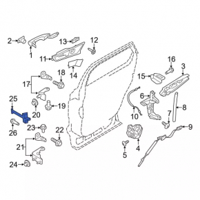 Ford Edge 15 rear left door limiter - cracks