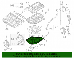 Oil pan VW Jetta 11-18 USA 1.8T